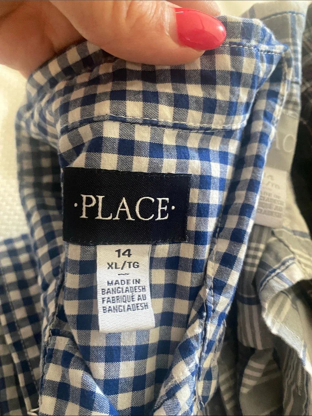 Kids Childrens place Plaid Button-Down Shirt - Blue/White